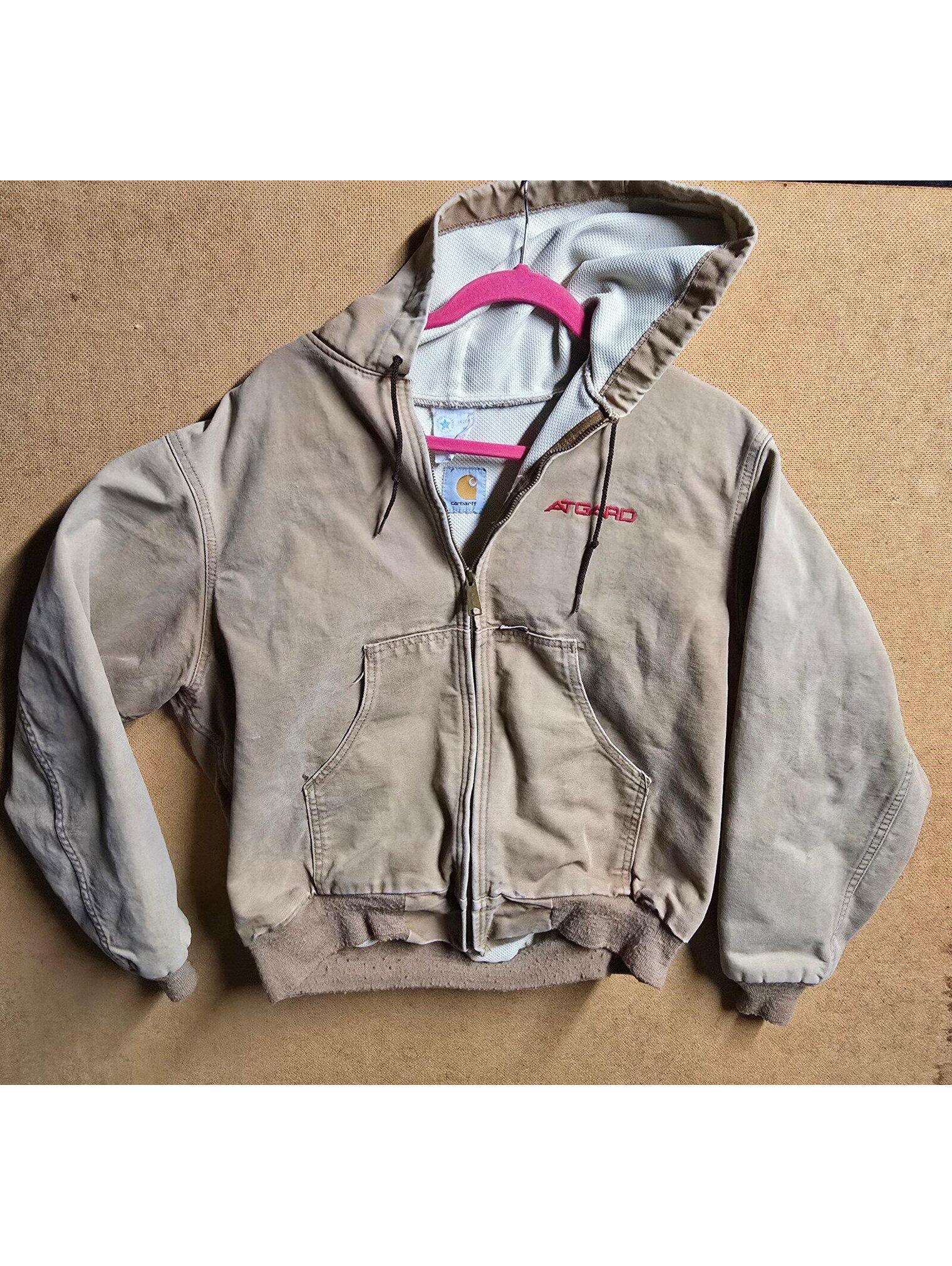 Vintage Carhartt Youth Jr106 Brown Faded Work Wear Jacket Xl